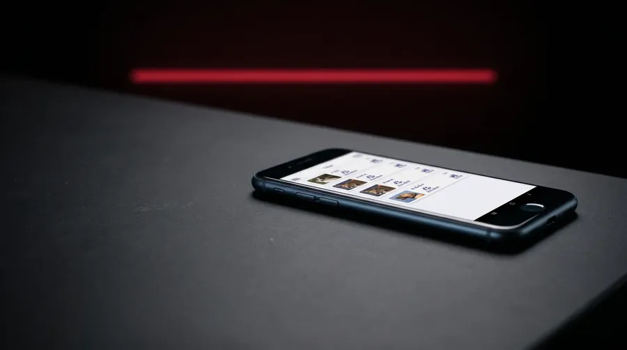 Mobiltelefon med appen Breeding Journal på ett mörkt bord