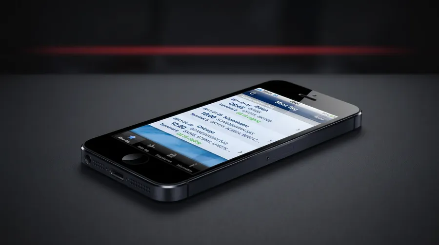 iPhone som visar Arlanda-appens lista över kommande flygningar
