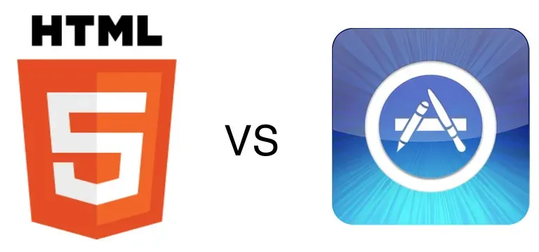 HTML5-logotypen mot App Store-ikonen